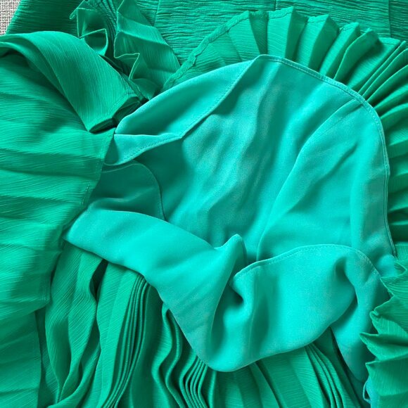 BEST Alexis Sunniva Maxi Dress Gown XS/S/M Green Pleated Party Cocktail Wedding - Picture 7 of 9